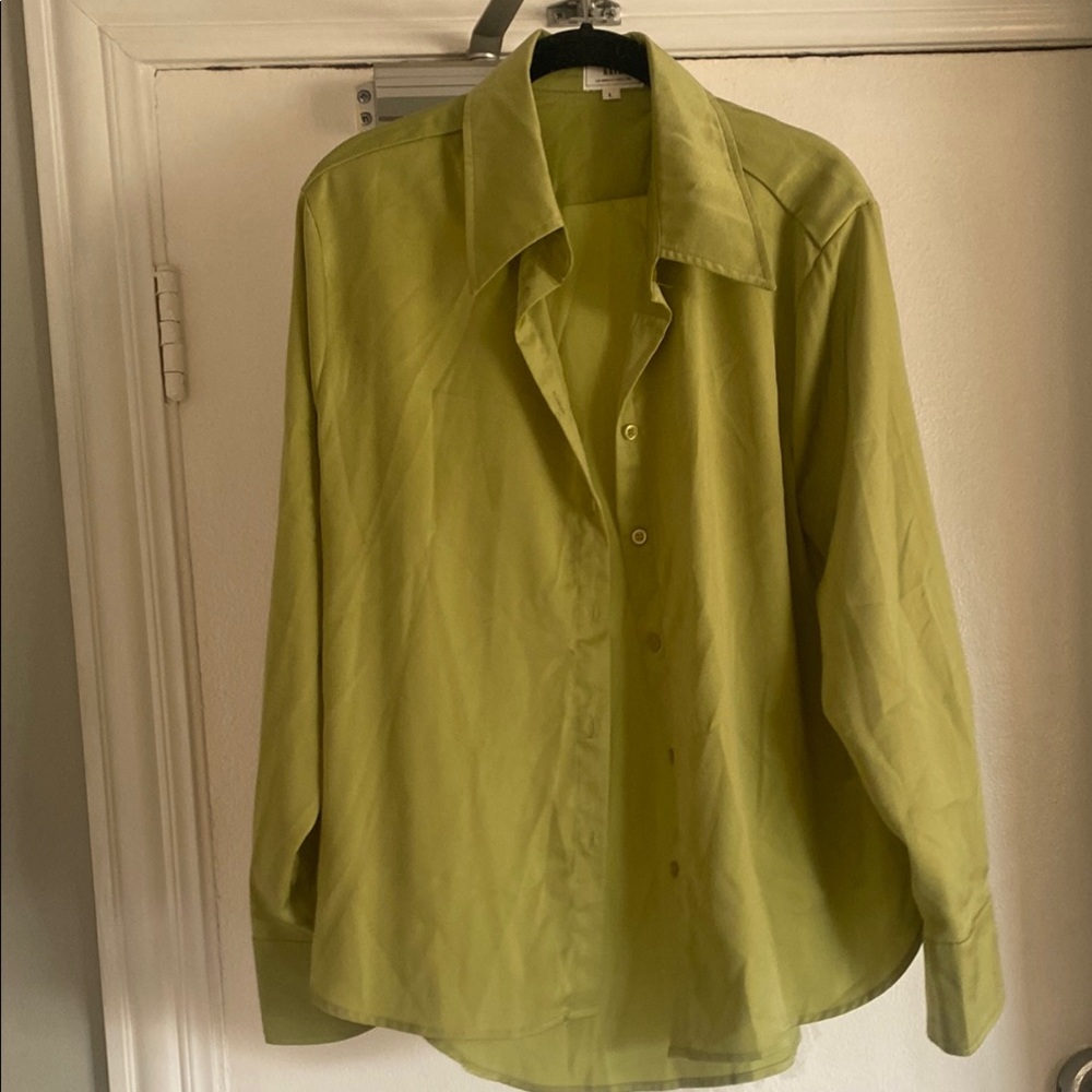 Have Green Button Down Shirt Casual Top